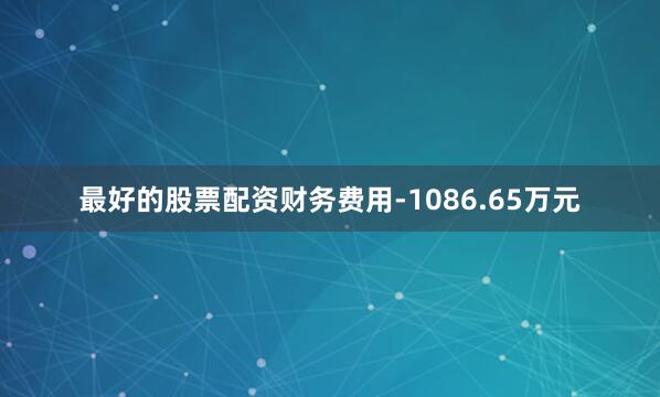 最好的股票配资财务费用-1086.65万元