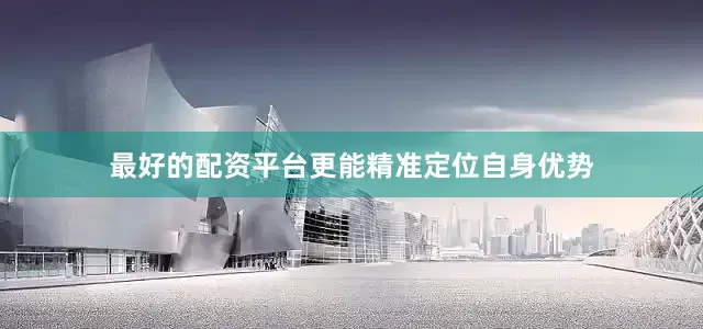 最好的配资平台更能精准定位自身优势
